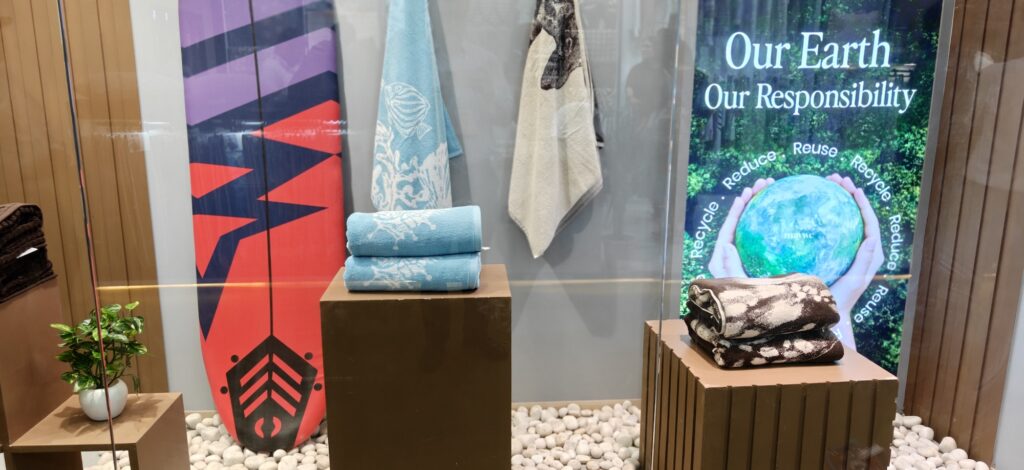 Recycled-fibre towels and outdoor textiles at Bharat Tex 2026