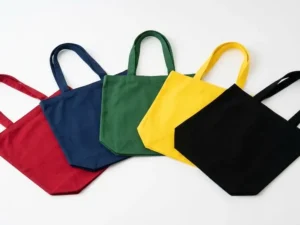 Coloured Cotton Grocery Tote Bag with Reinforced X-Stitching
