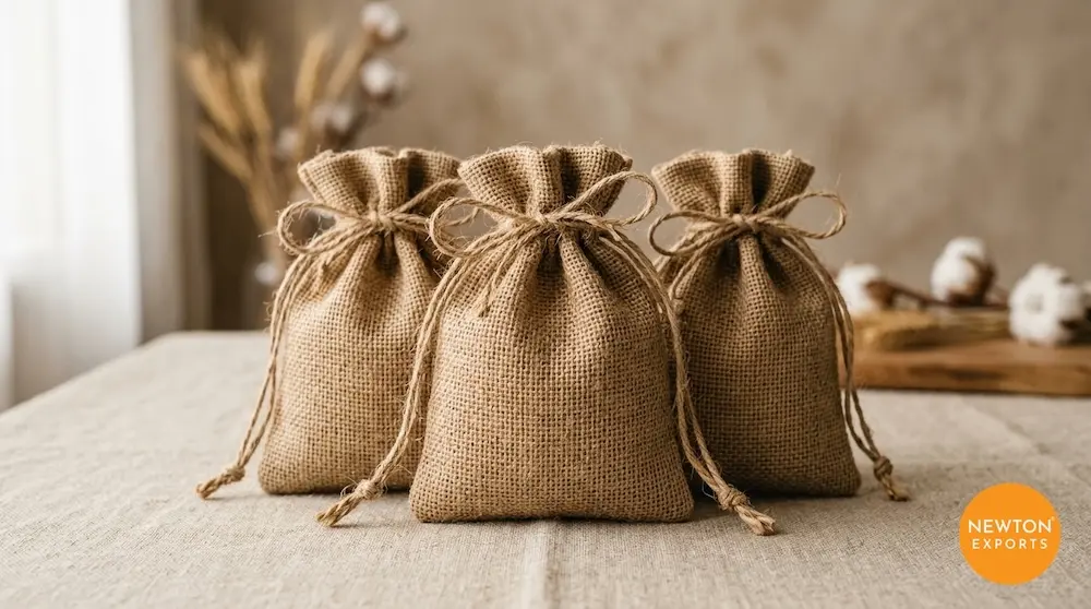 Natural Jute Drawstring Favor Bag / Sachet Pouch