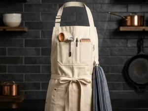 Organic Cotton Canvas Chef Apron with Utility Front Pocket