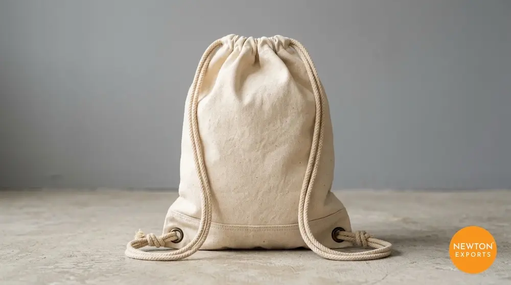 Organic Cotton Canvas Drawstring Backpack Sack