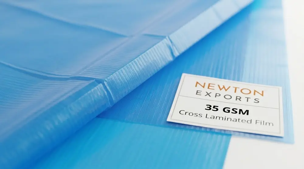 Newton Cross Laminated Tarpaulin 35gsm Blue