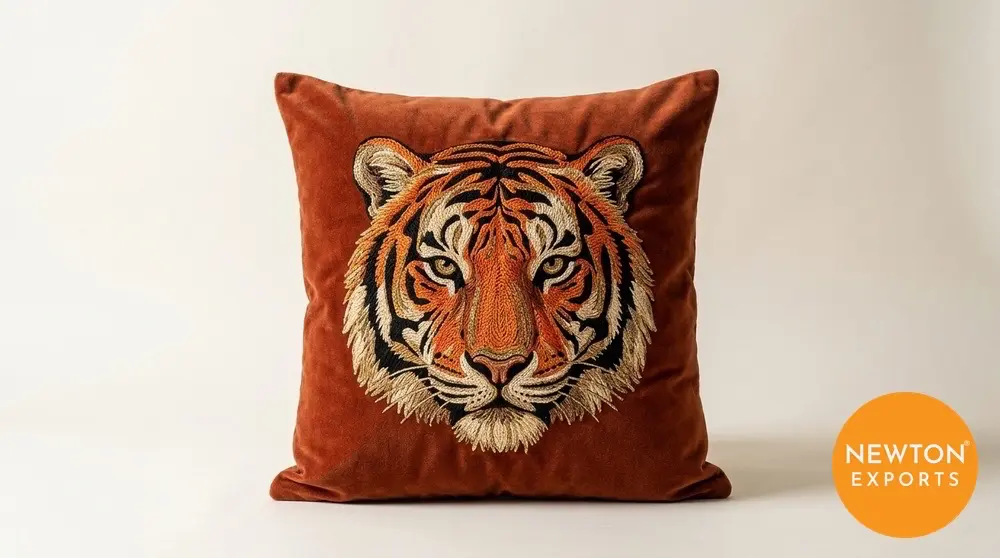 aari embroidered cushion cover
