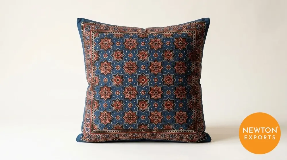 ajrakh block print cushion cover