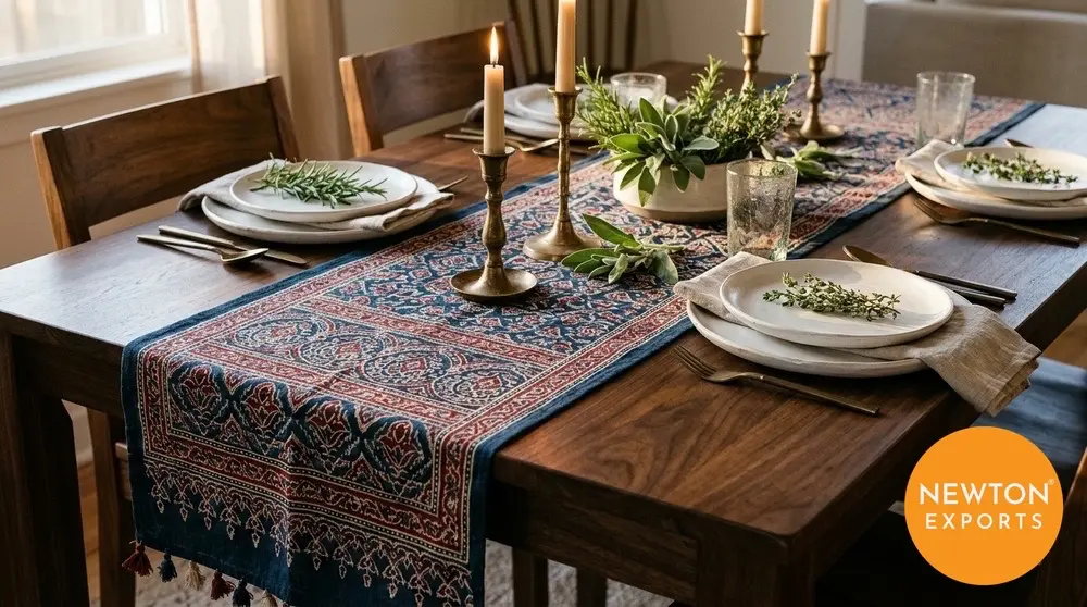 ajrakh block print table runner 2
