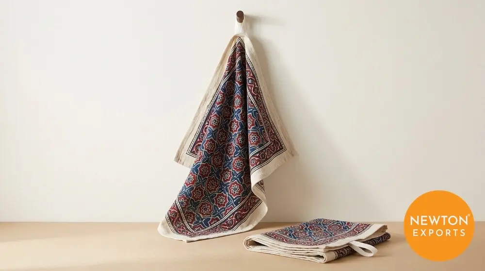 ajrakh print tea towel