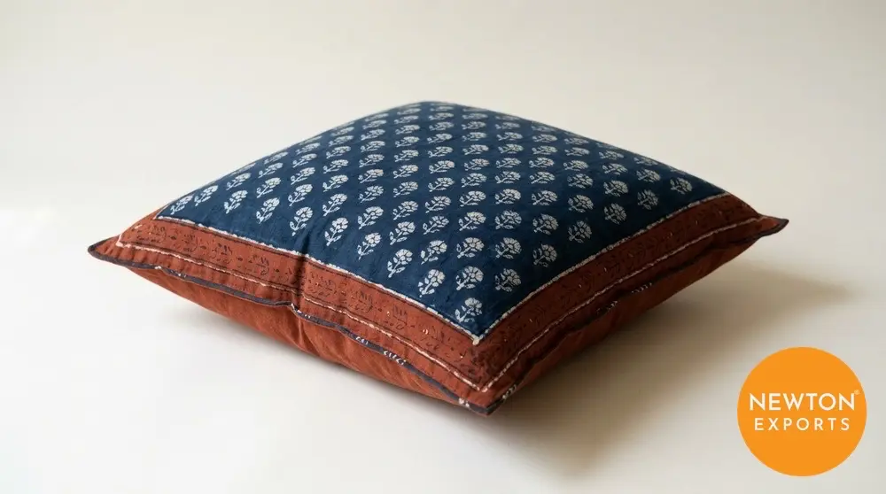 bagru block print cushion cover