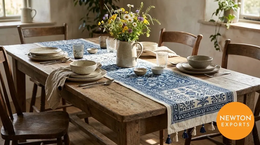 bagru block print table runner 2