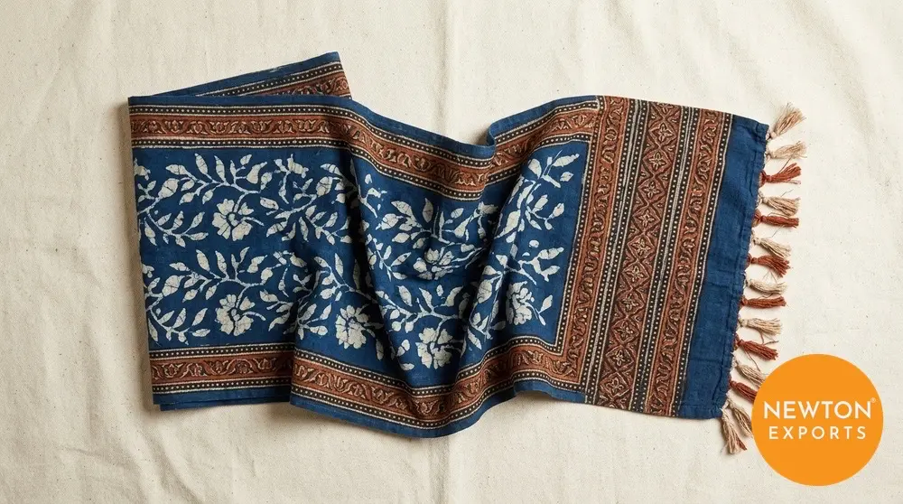 bagru block print table runner