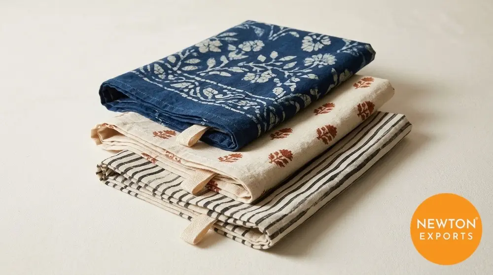bagru block print tea towel