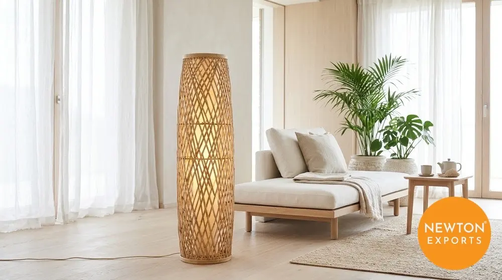 Bamboo floor lamp