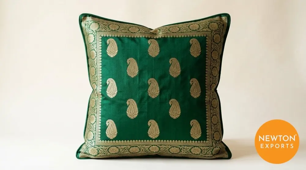 banarasi brocade cushion cover