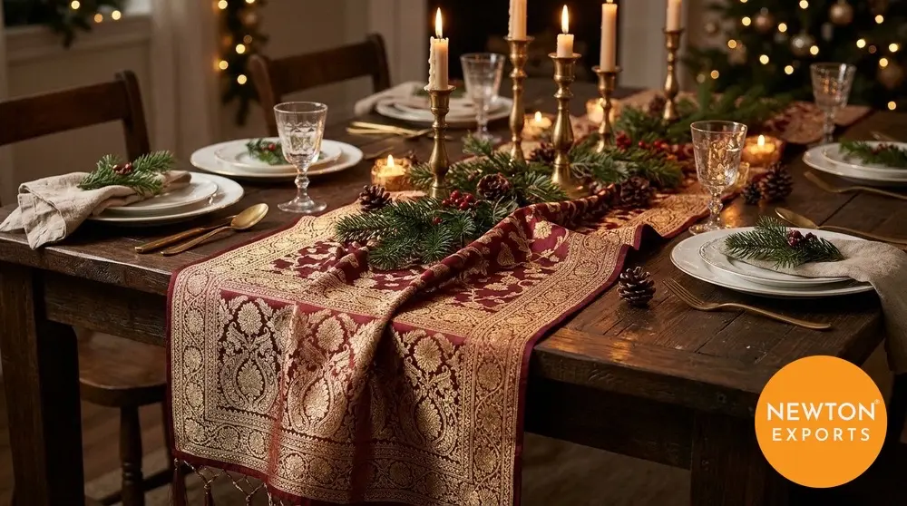 banarasi brocade table runner 2