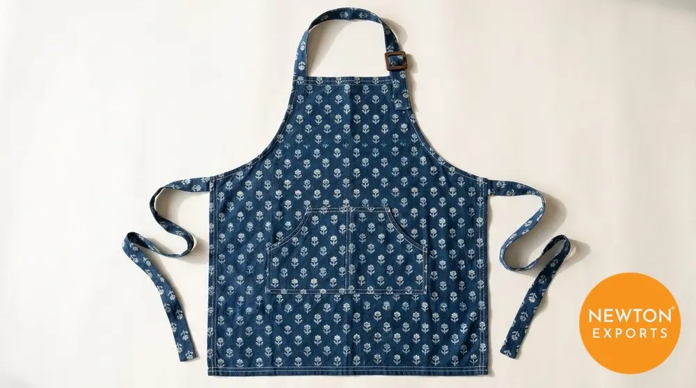 block print cotton kitchen apron