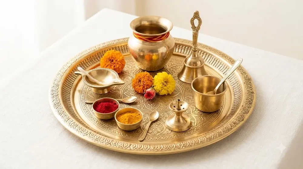 Brass Puja Thali Set