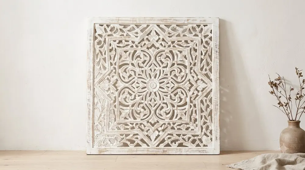 Carved Wooden Jaali Panel