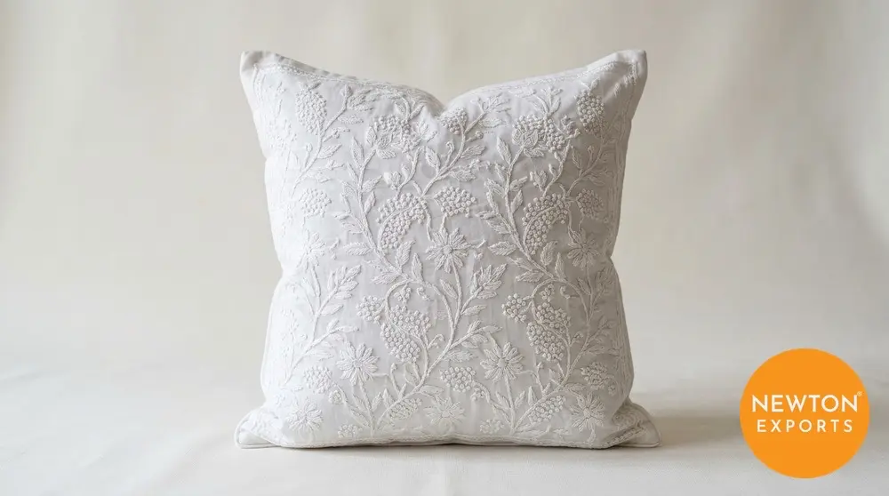 chikankari cushion cover