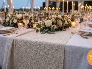 Chikankari Embroidered Table Runner