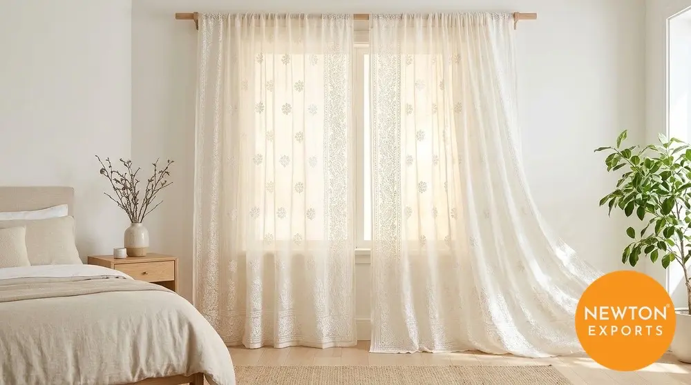 Chikankari Sheer Curtains - Image 2