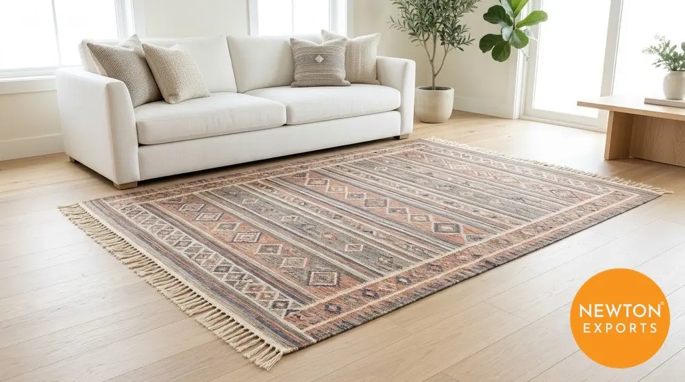 Cotton Flat Weave Dhurrie - Image 2
