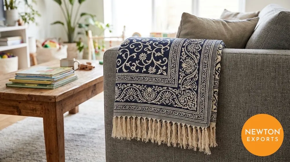 cotton jacquard throw 2