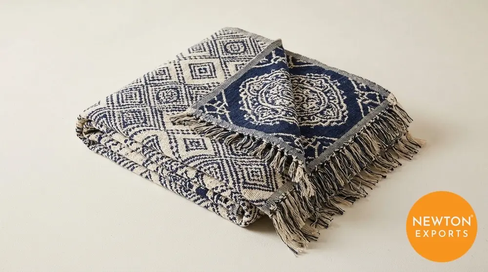 cotton jacquard throw