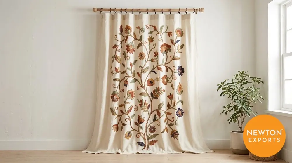 Crewel Embroidered Curtains