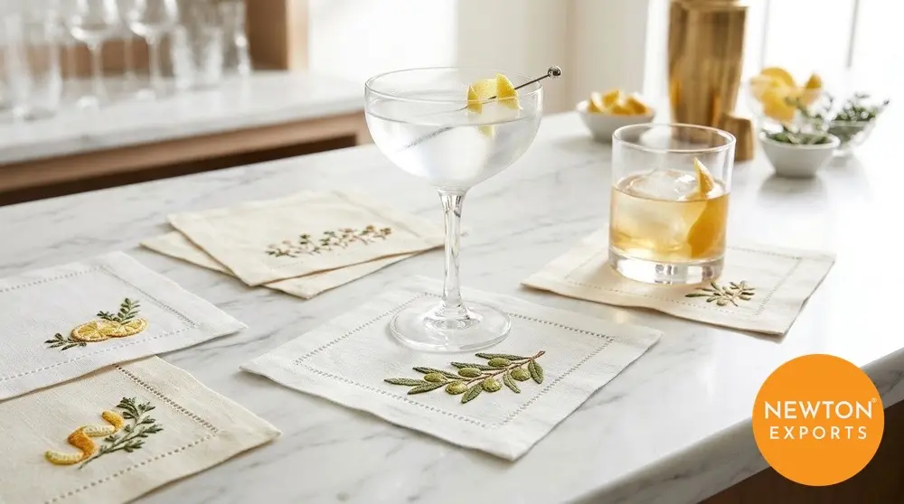 Embroidered Cocktail Napkins - Image 2
