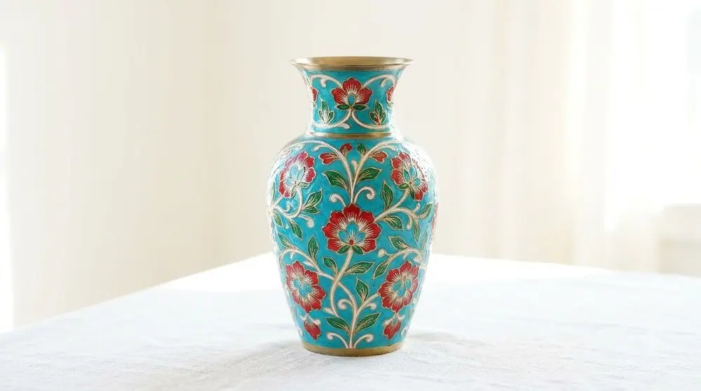Enamel Painted Vase
