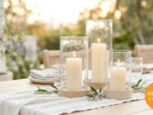 Glass Hurricane Candle Holder