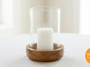 Glass Hurricane Candle Holder