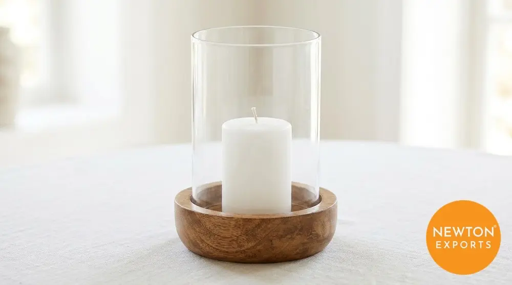 Glass Hurricane Candle Holder