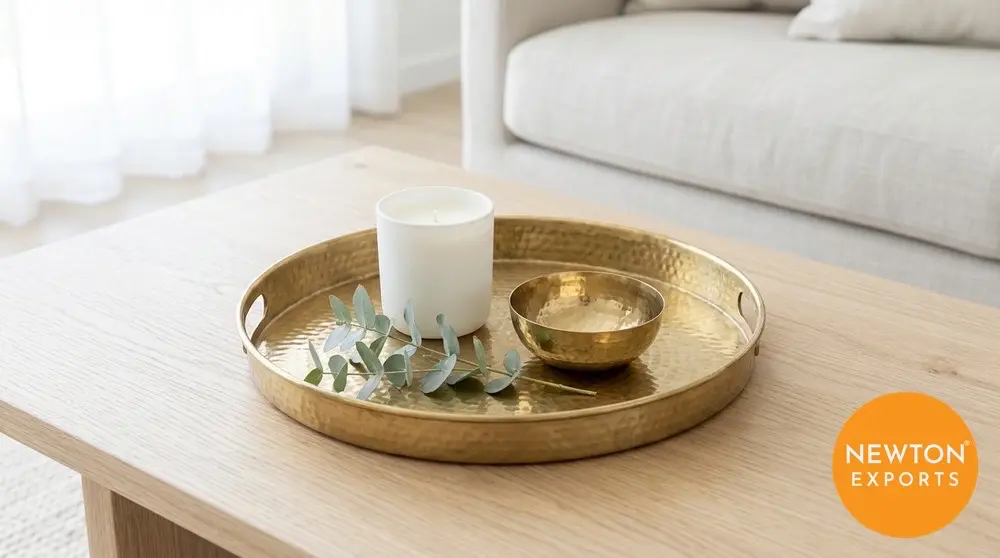 Hammered Brass Tray - Image 2
