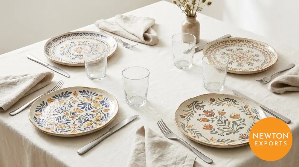 Hand Painted Ceramic Dinner Plate - Image 2