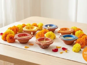 Hand Painted Diya Set