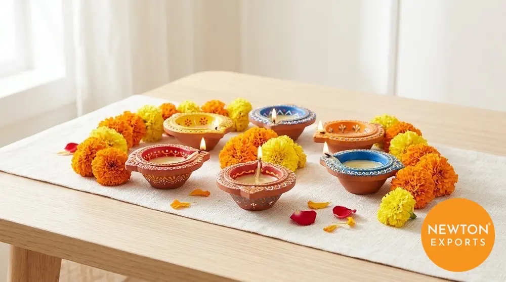 Hand painted diya set