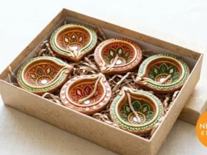 Hand Painted Diya Set