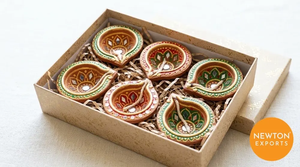 Hand Painted Diya Set
