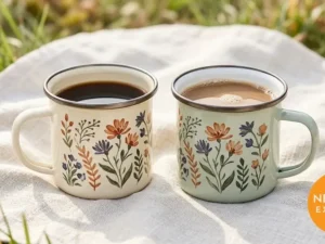 Hand Painted Enamel Mug