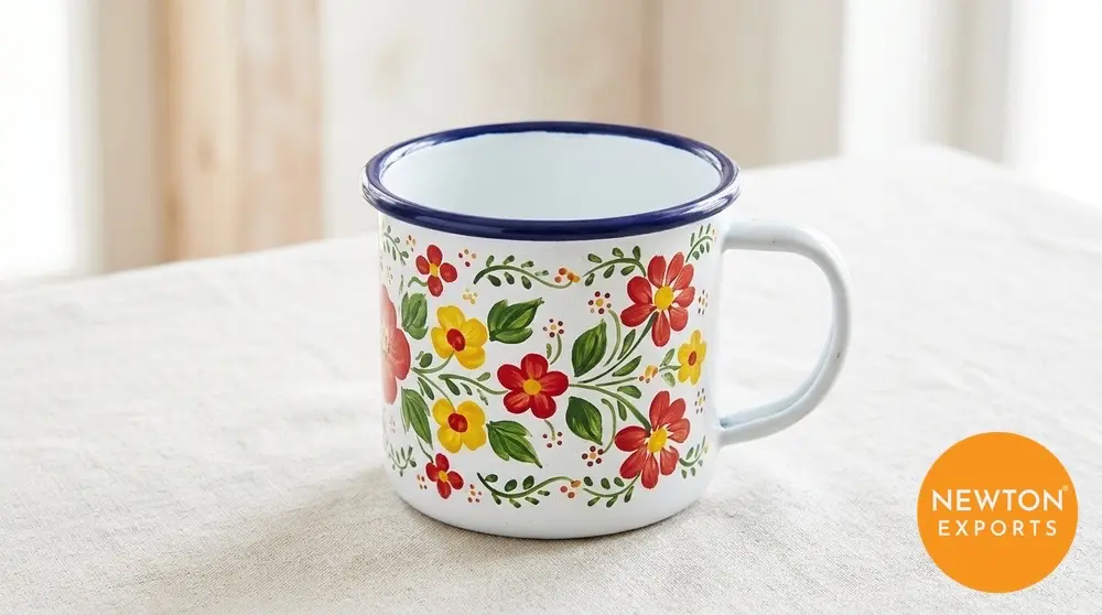 Hand Painted Enamel Mug