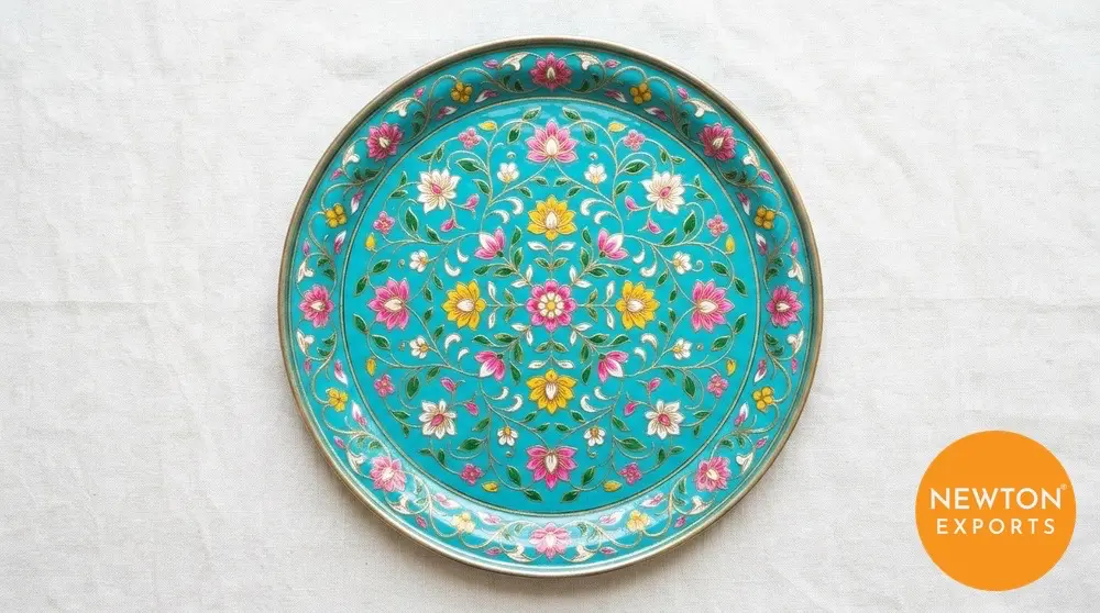 Hand Painted Enamel Tray
