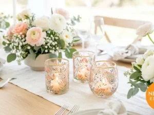 Hand Painted Glass Votive