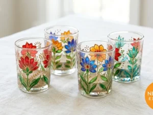 Hand Painted Glass Votive