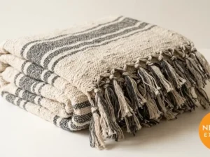 Handloom Cotton Throw with Tassels