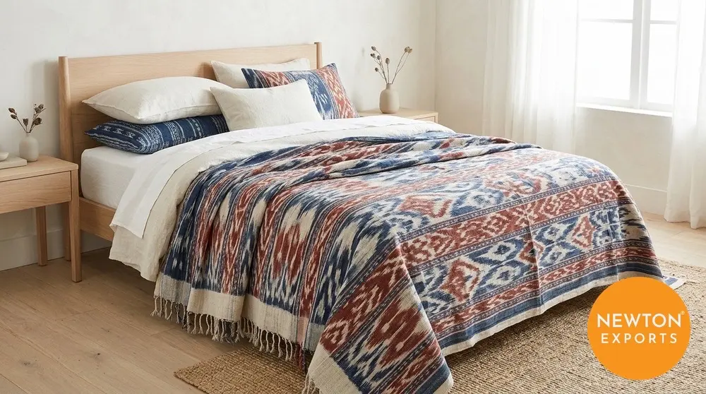 Handloom Ikat Bedcover - Image 2