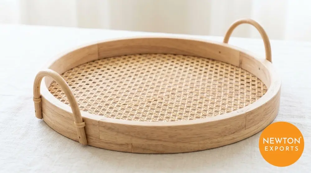 Handwoven Cane Tray