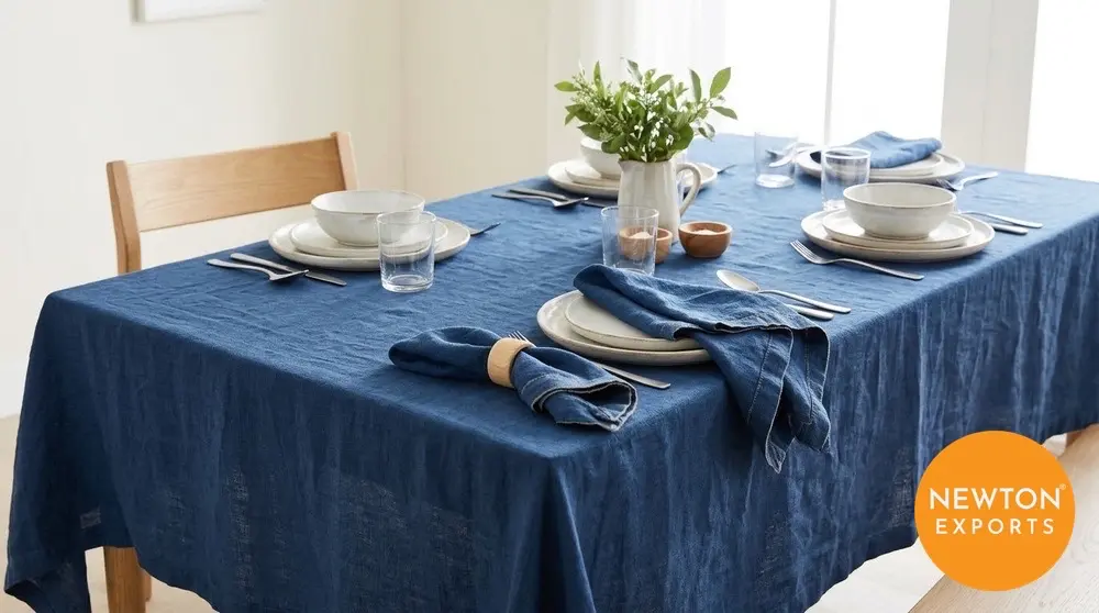 Indigo Tablecloth and Napkin Set - Image 2