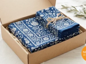 Indigo Tablecloth and Napkin Set