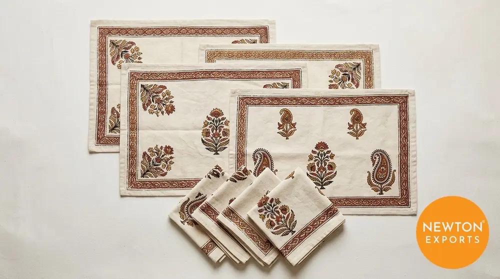 kalamkari placemat and napkin set