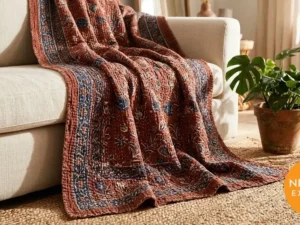 Kantha Quilted Throw